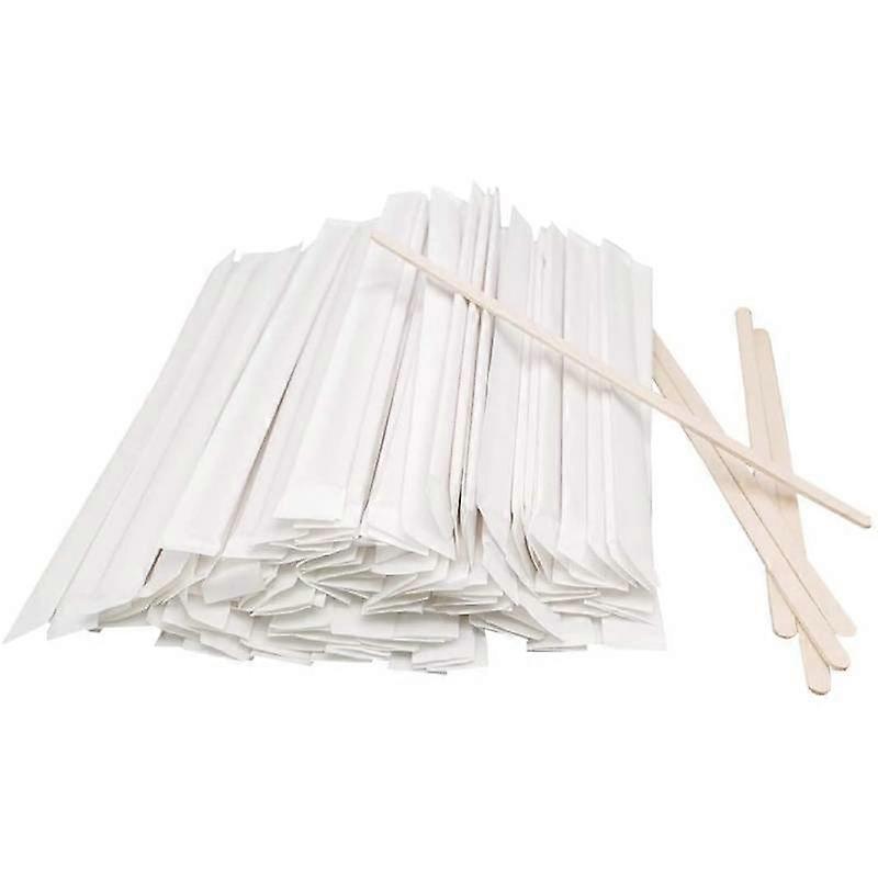 100pcs Disposable Wooden Coffee Stirrers 5.5/7.4inch Drink Stirrer ...
