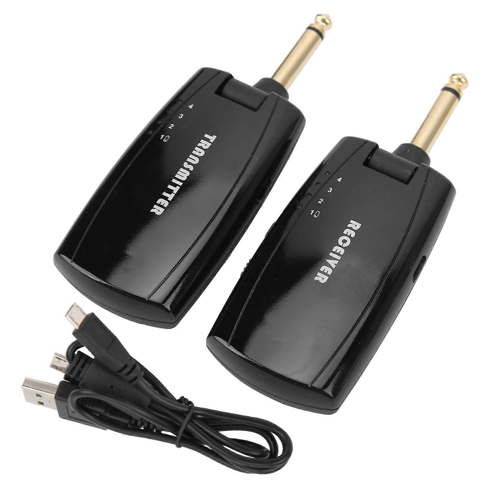 Guitar Wireless Transmitter Receiver System Set Kit For Electric Bass Microphone