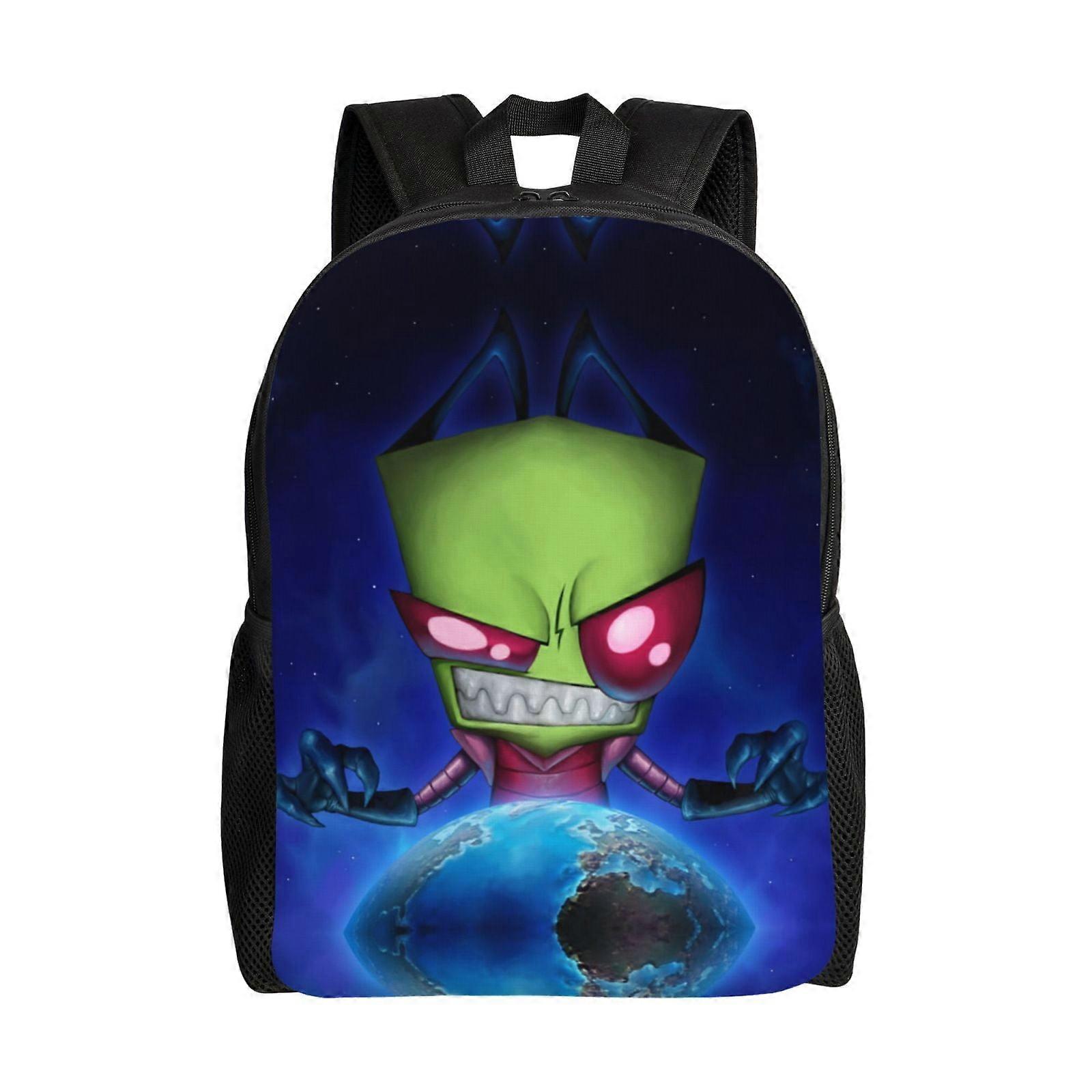 Invader Zim Funny Backpack Daypack للعمل حقيبة أنيمي حقيبة دفتر LDYH271