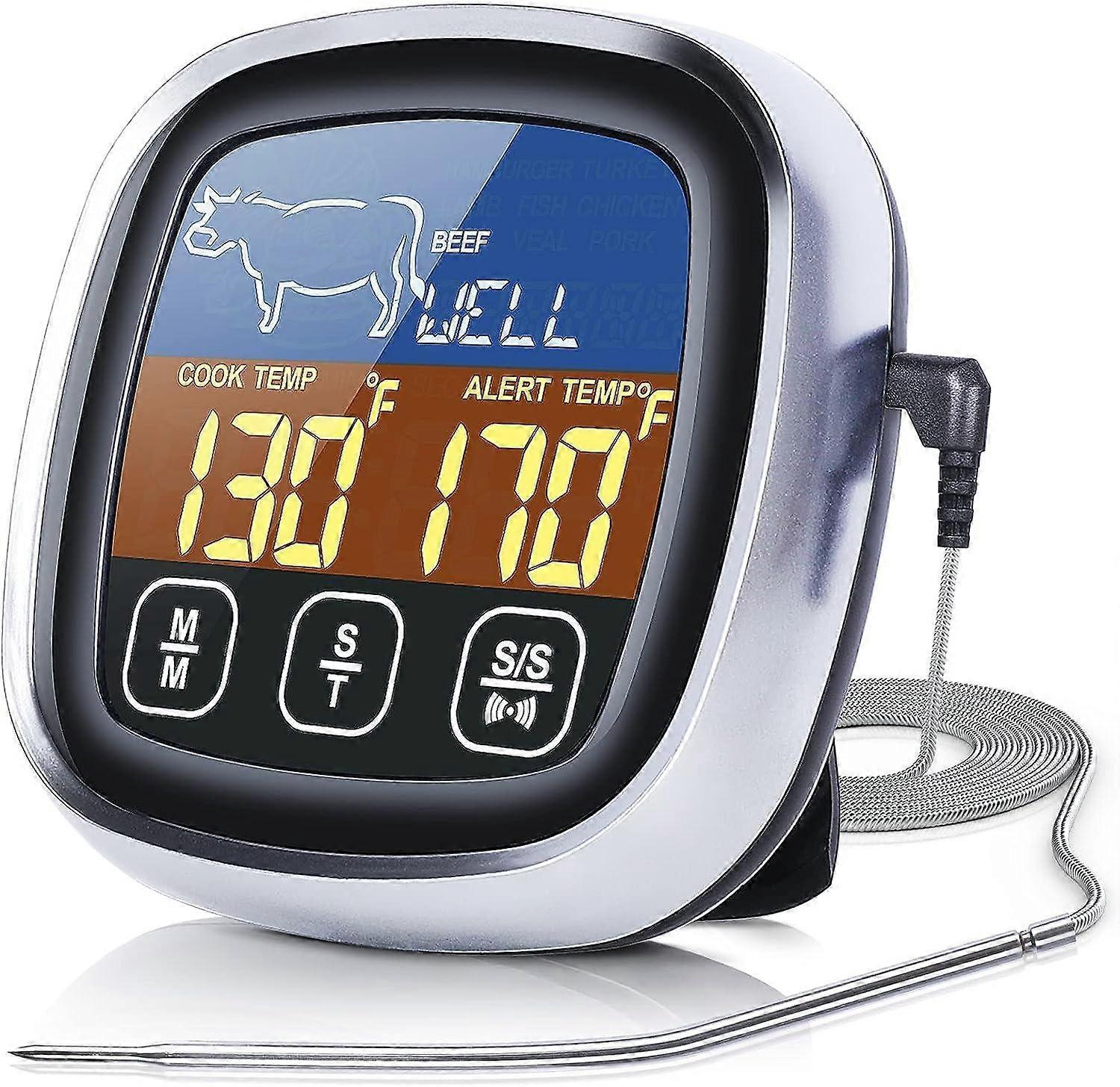 Digital meat thermometer for smoker kitchen grill