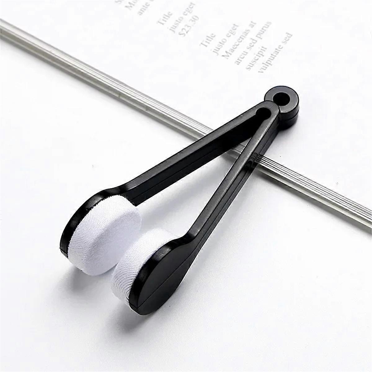 New Double-Sided Glasses Brush, Soft Microfiber Glasses Cleaner, Glasses Cleaning Brush, Wiping Tool Orange
