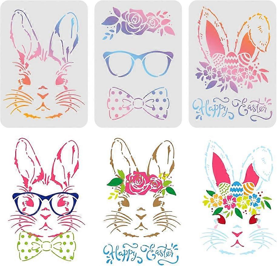 3pcs Easter Bunny Drawing Painting Stencils Templates
