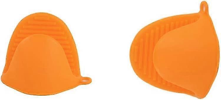 Silicone Pot Holder, Mini Kitchen Pot Holders, Heat Resistant Solution, 1 Pair (orange)