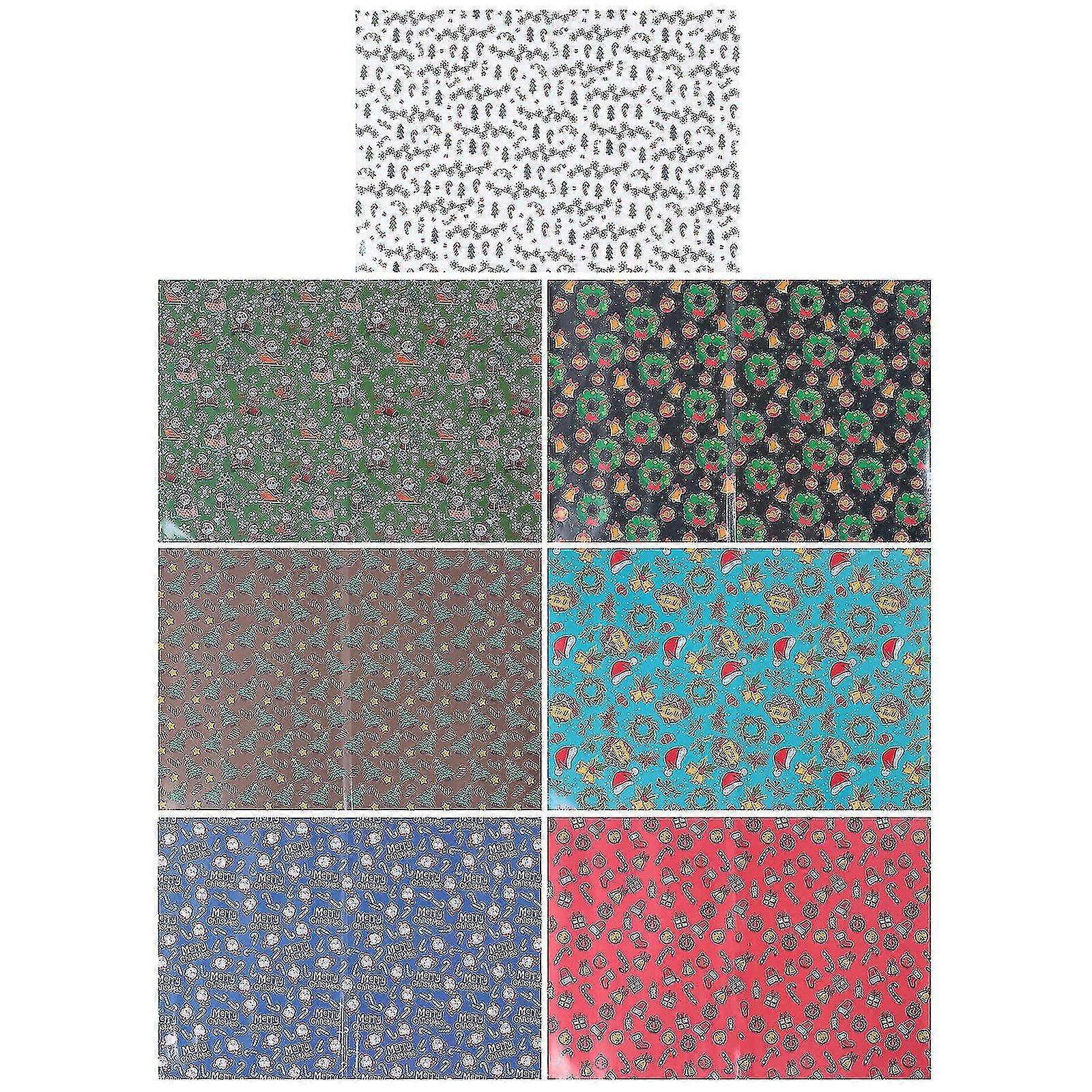 7pcs Christmas Gift Package Paper Practical Present Packaging Paper Diy Decor