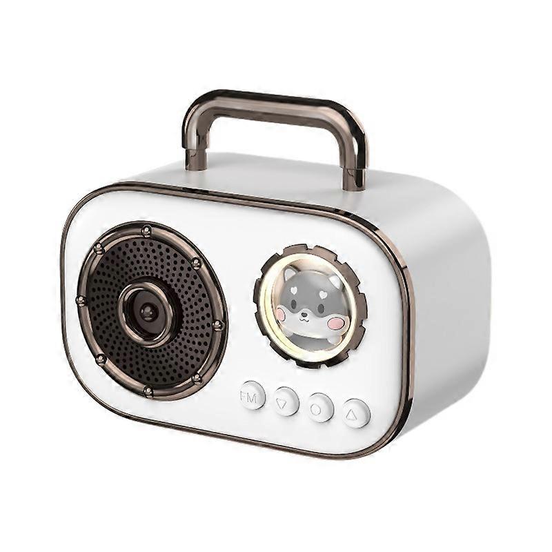 Retro Bluetooth Speaker Desktop Speaker Plastic Home Portable Speaker - White