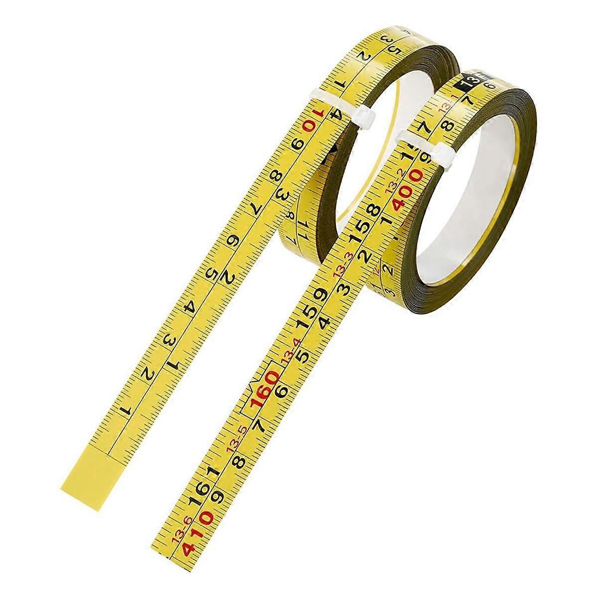 2 Packs Steel Self-Adhesive Measuring Tape, Right to Left Reading 410cm or 161-Inch Imperial and Metric Ruler Tape