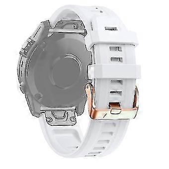 For Garmin Fenix 5s 20mm Rose Gold Buckle Silicone Watch Band -JA
