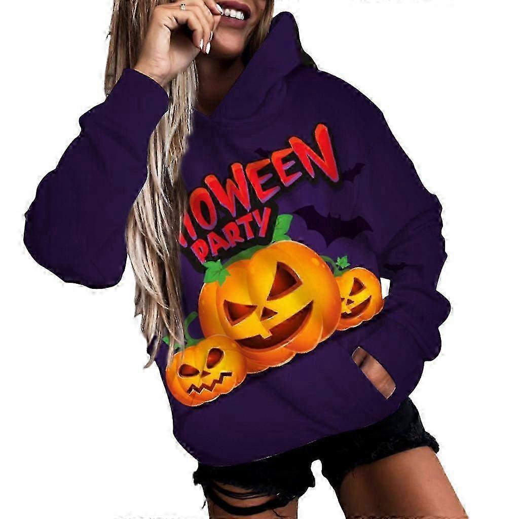 Sweat à capuche, Sweat à capuche Halloween pour femmes, Sweat à capuche avec poche, Sweat-shirt chaud décontracté à la mode d'automne