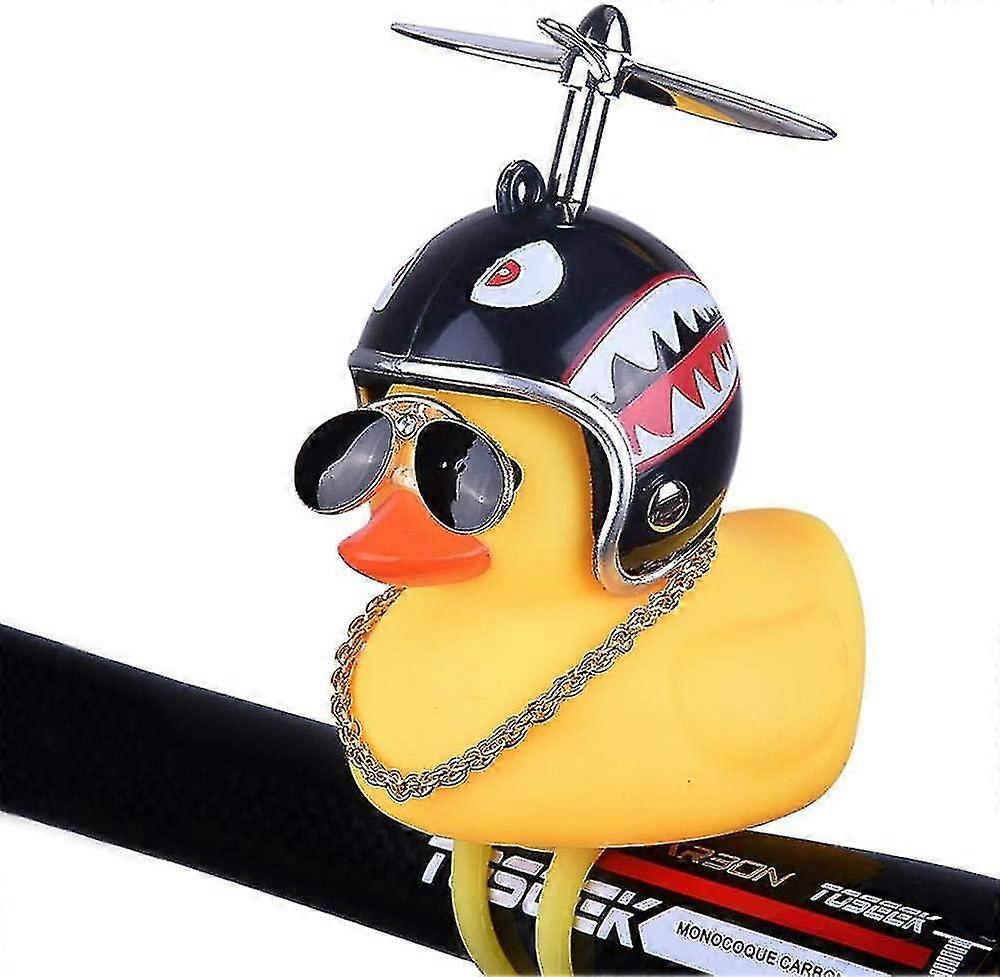Cute Air-powered Bicycle Bell With Led Lighting In The Shape Of A Little Yellow Duck, For Children And Adults