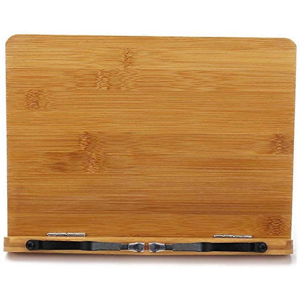 Bamboo Book Stand Cookbook Music Book Holder with 5 Adjustable Height