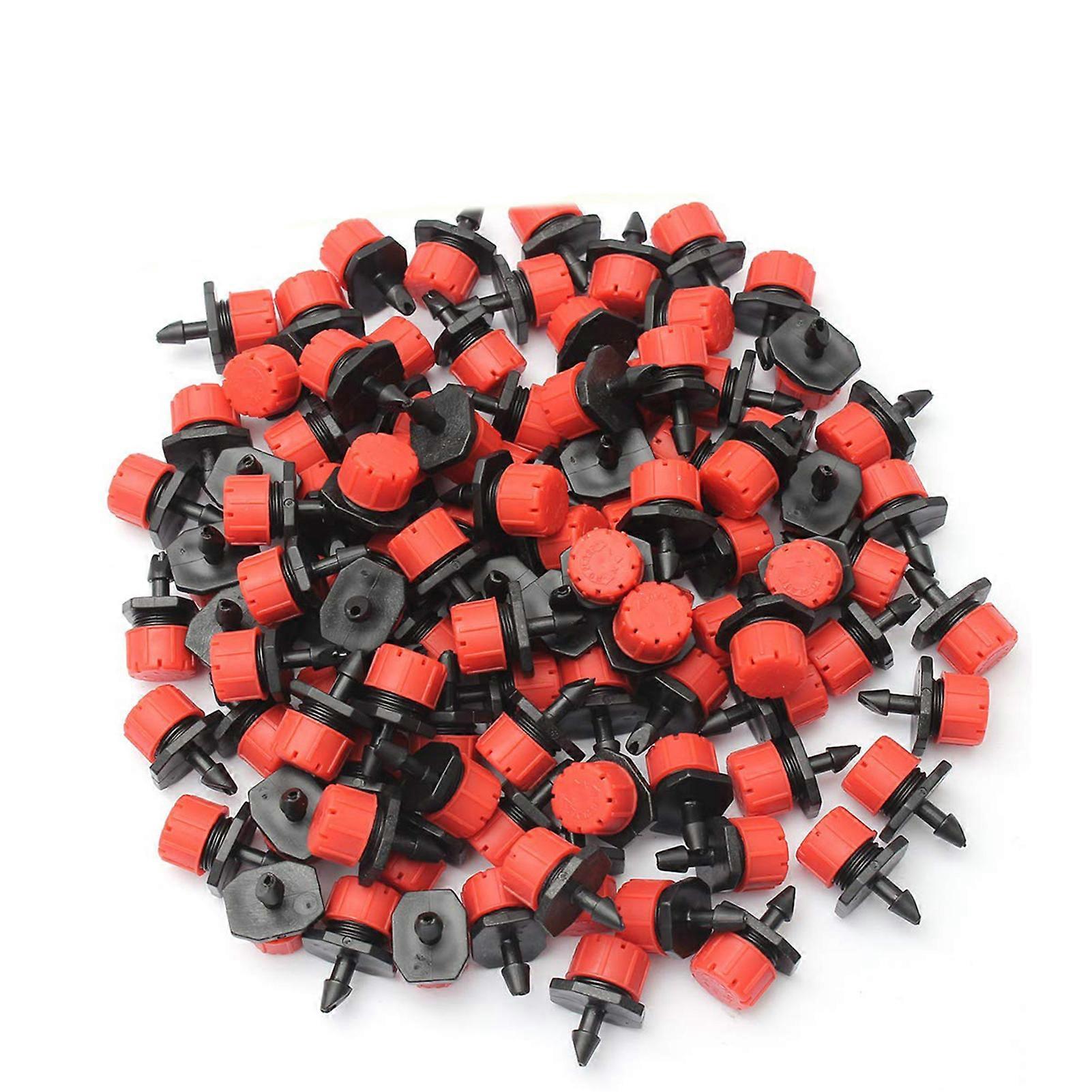 500pcs Adjustable Irrigation Drippers Red Micro Drip Irrigation Sprinklers with 8-hole for Watering System