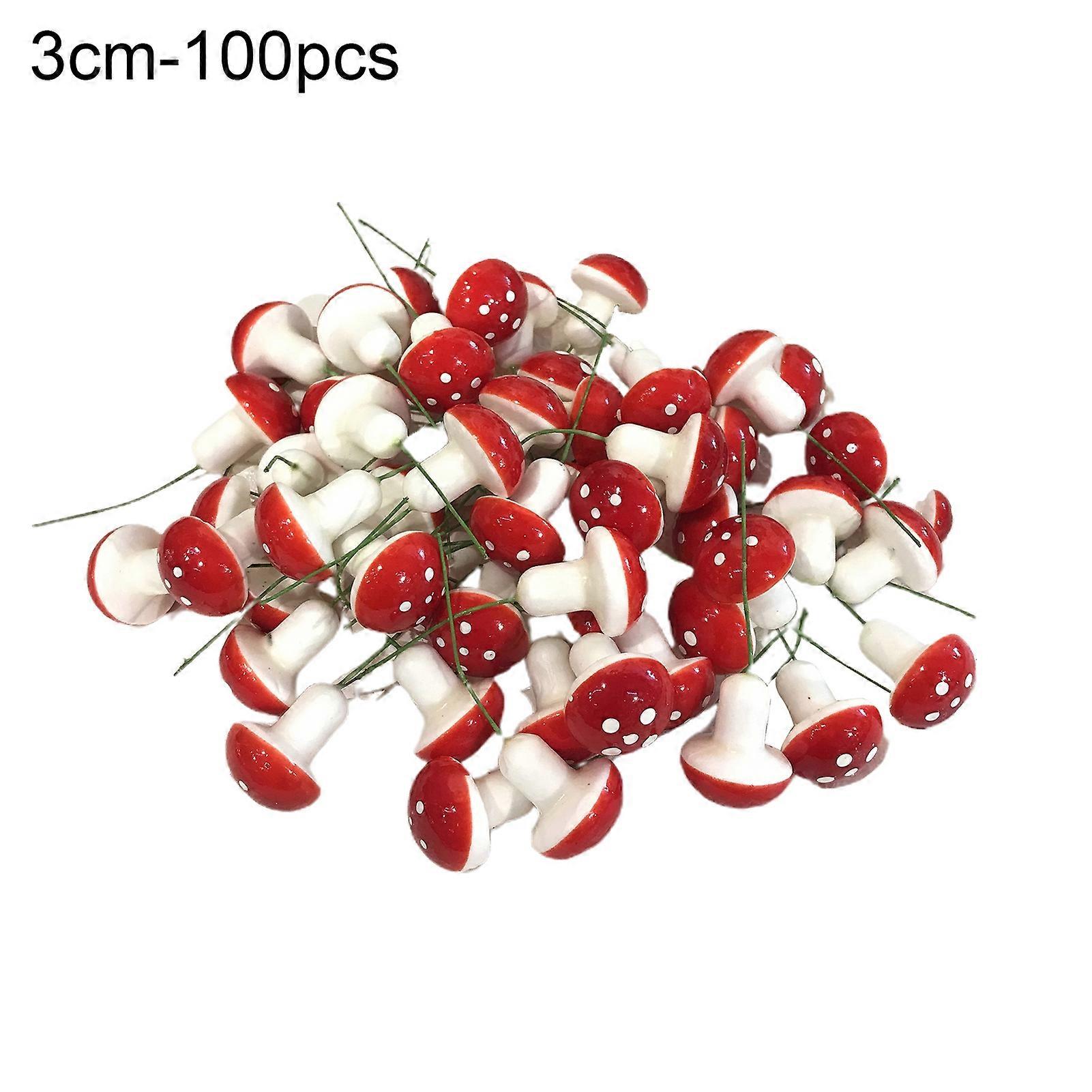 MengXi 100Pcs/Set Creative Mushroom Decor Vivid Polystyrene Styrofoam Cute Delicate Miniature Mushroom for Home