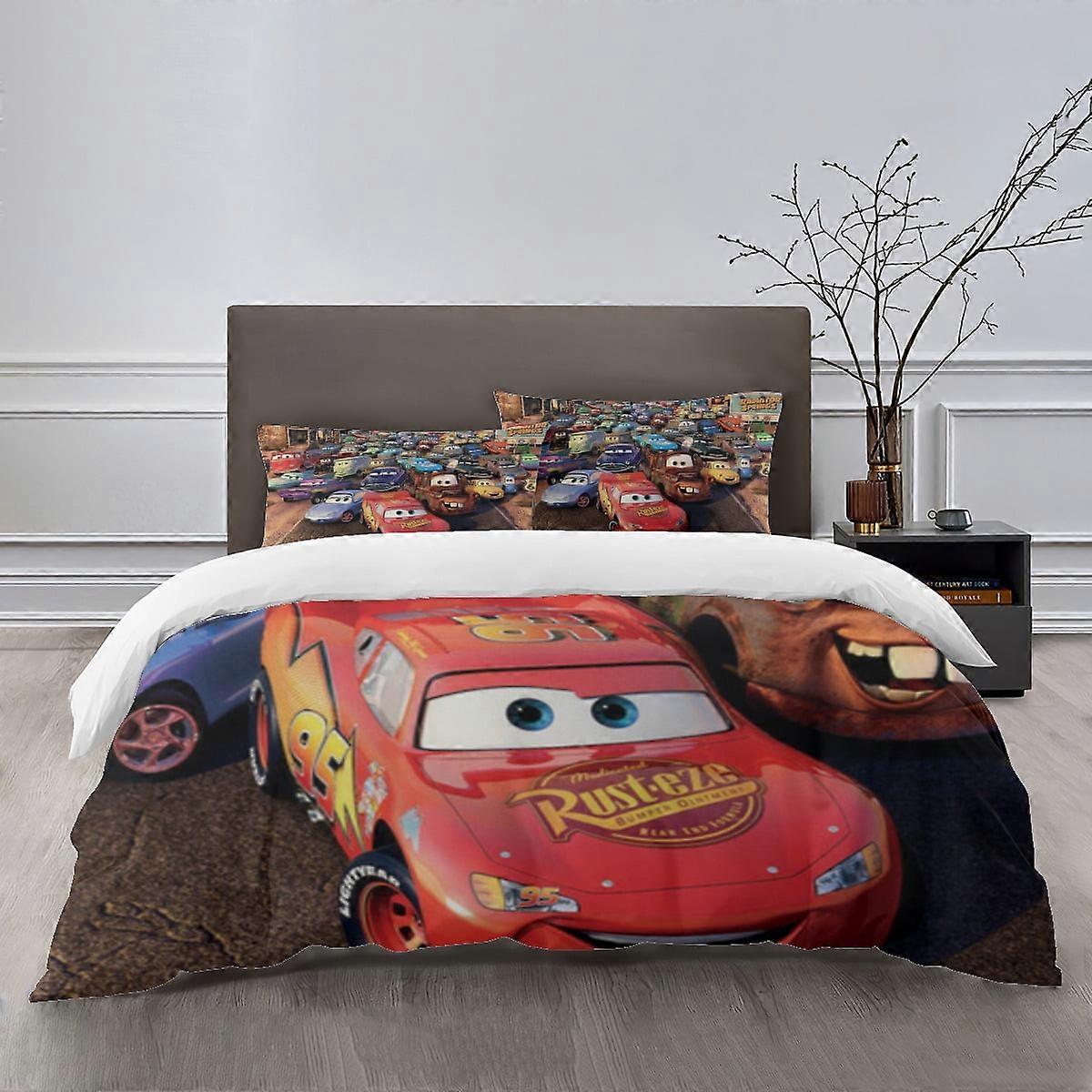 g1035 Sängkläder för bil Sängkläder Säng Tecknad påslakan Lätta 3-delade insatsset för barn pojkar flickor (1 påslakan och 2 örngott) tq1035