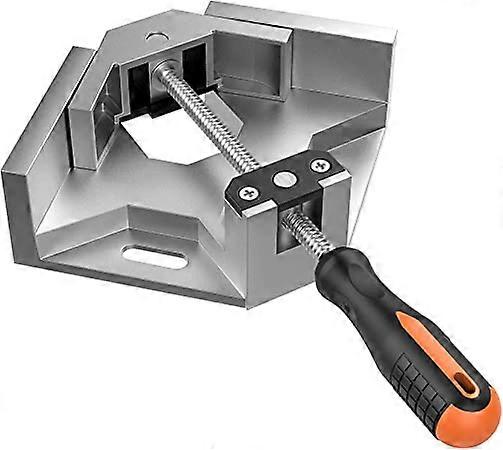 ZK-Corner Clamp, 90 Aluminum One-Handed Corner Clamp, Corner Clamp Welding Clamp Vise with Adjustable Swivel Jaws - Silver Gray