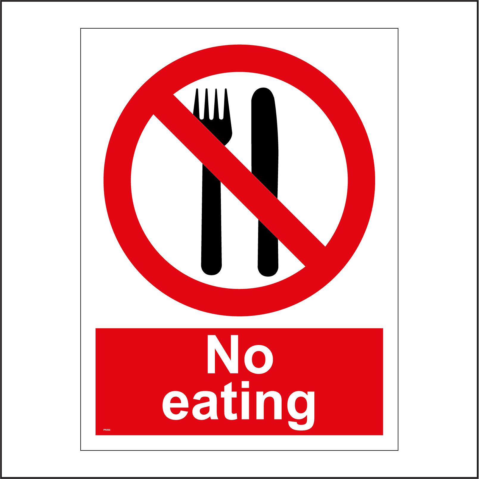 PR056 No Eating Sign with Circle Knife And Fork