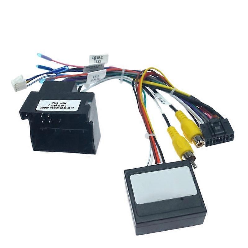 Car 16PIN Audio Power Cord Radio Wiring Harness with Canbus Box for 3008 2008 C4 C-Quatre C4L C3 XR