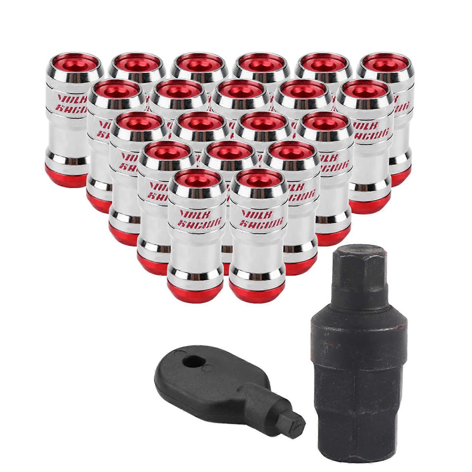 M12 X P1.5 מכונית מירוץ אומים גלגל בורג עבור רוב הגלגלים aftermarket (אדום)