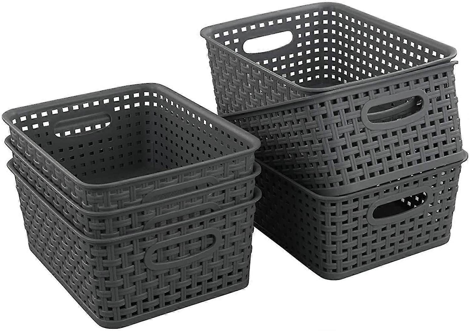 Plastic Storage Basket, Gray 10.03in*7.59in*4.09in