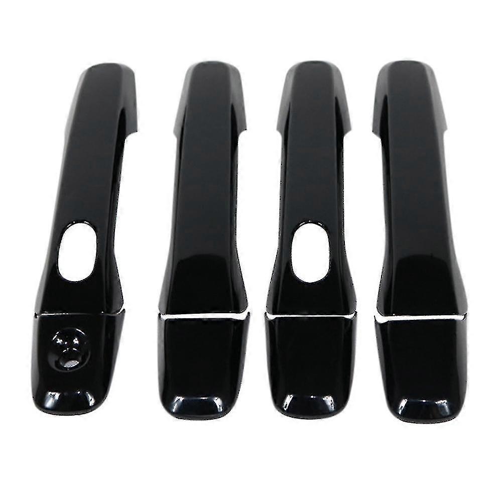 Glossy Black Outer Side Door Handle Cover Trim With Smart Hole
