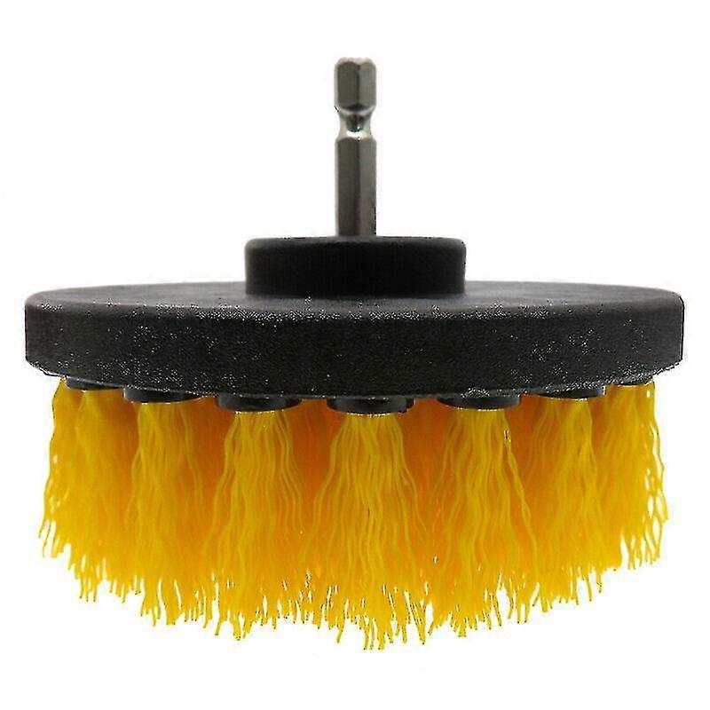 5in Electric Drill Soft Brush For Carpet Leather&upholstery Cleaning Attachment(color:yellow)