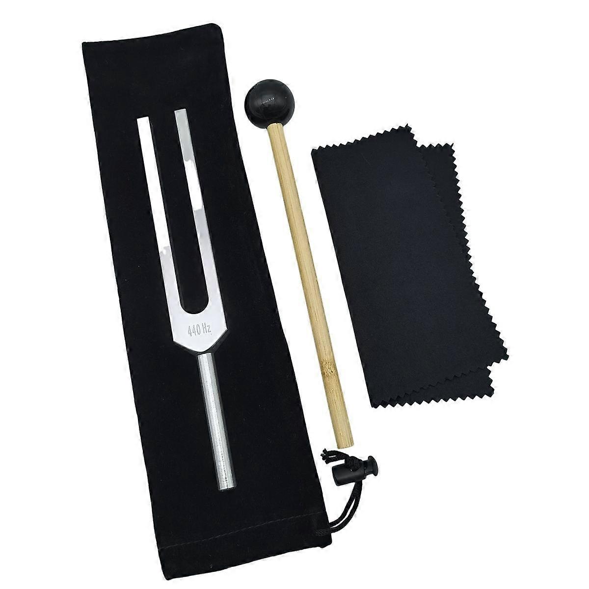 440Hz Aluminum Alloy Tuning Fork, Tuning Fork with Hammer for Nervous System Testing Sound Healing