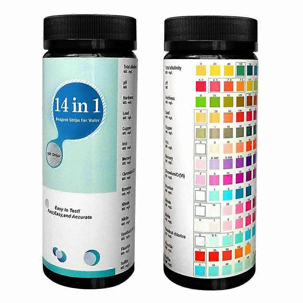 50/100PCS 14 In 1 Best Water Hardness Test Strips Reliable Item for Testing Water Quality of Pool, Spa, Aquarium, Drinking Water