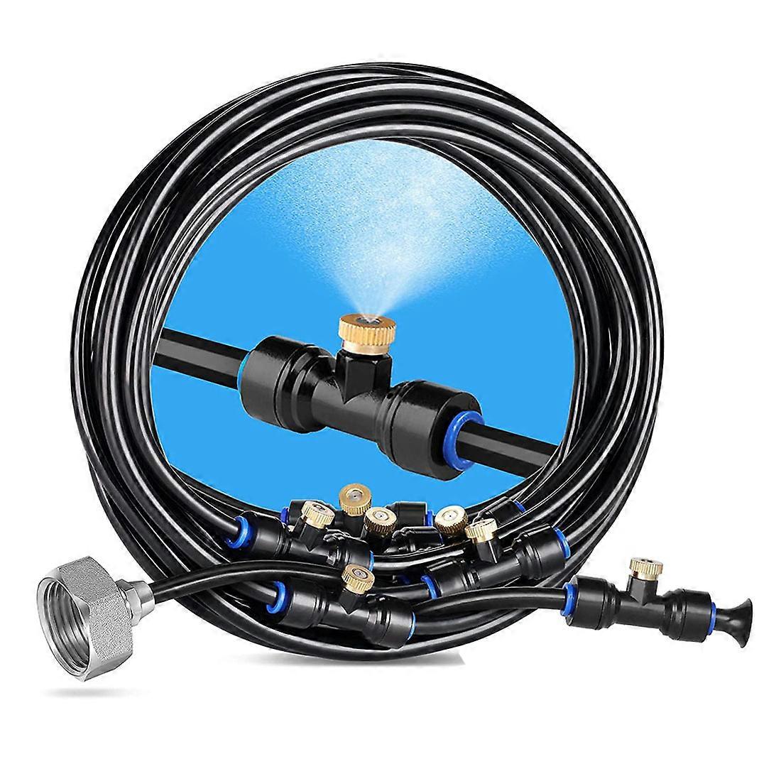 1 Pc External Sprayer System Fine Cooling Atomizing Kit Garden Sprinkler Outdoor Spray Cooling System 12M 16 Nozzles