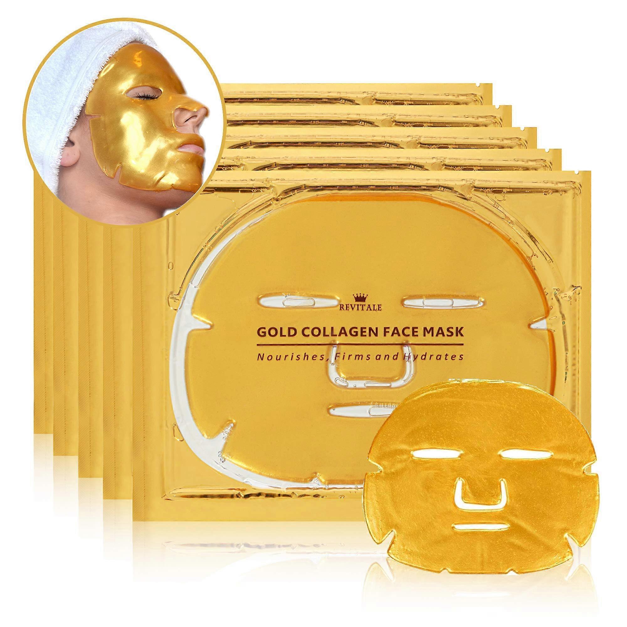 24K Gold Face Mask - Enriched with Collagen (5 Pack)