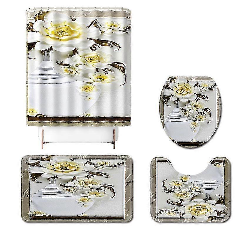 Mng Bathroom Digital Printing Waterproof Mat Set