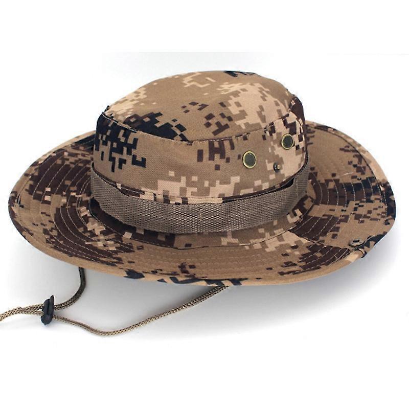 Men Military Camo Boonie Bucket Sun Hat Wide Brim Safari Fishing Cap For Hunting