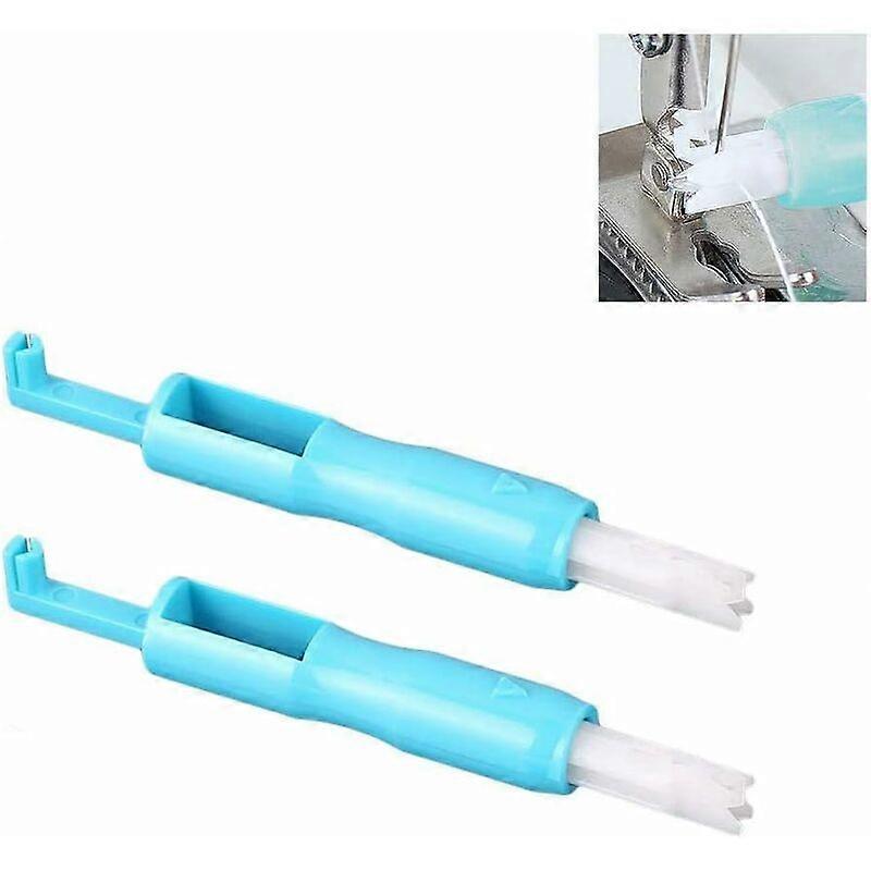 Needle Threader for Sewing Machine, 2 Pieces Automatic Plastic Needle Threader Home Sewing Machine Threading Tools Blue 7.5cm