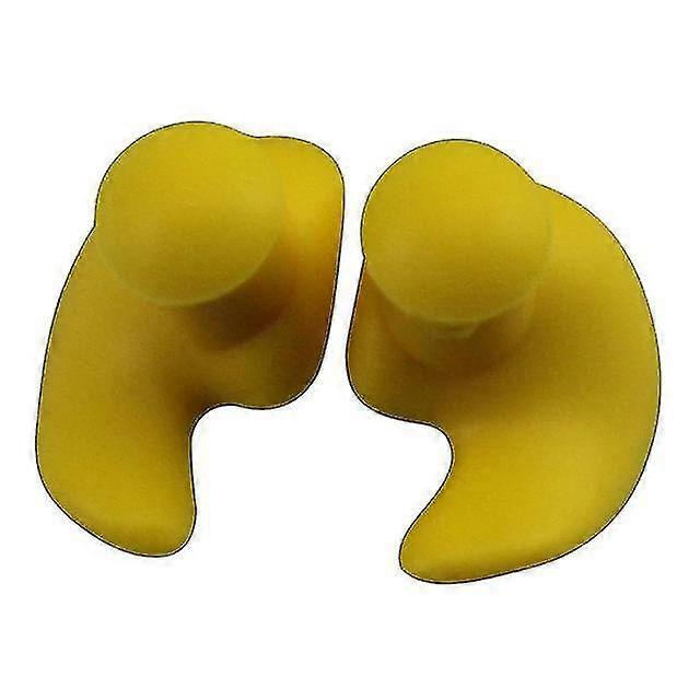 1 Pair Earplugs Waterproof Soft Texture Earplugs Silicone Portable Ear Plugs(yellow)