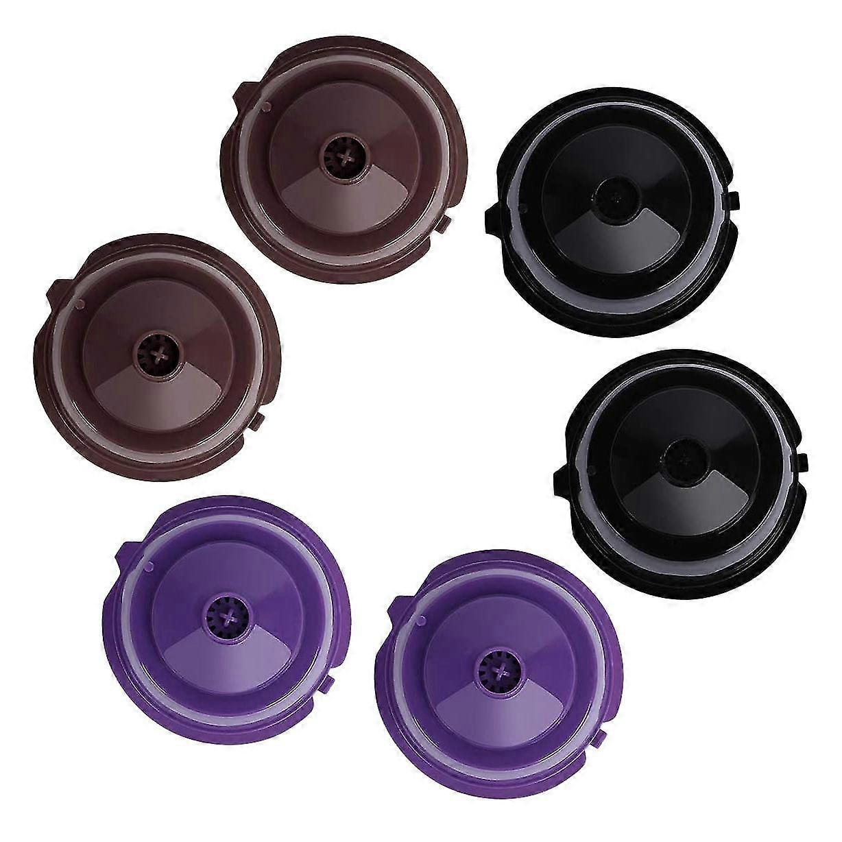 6 Pcs Reusable Colorful Coffee Filter for Refillable Coffee Capsules Coffee Capsule Shell Filter
