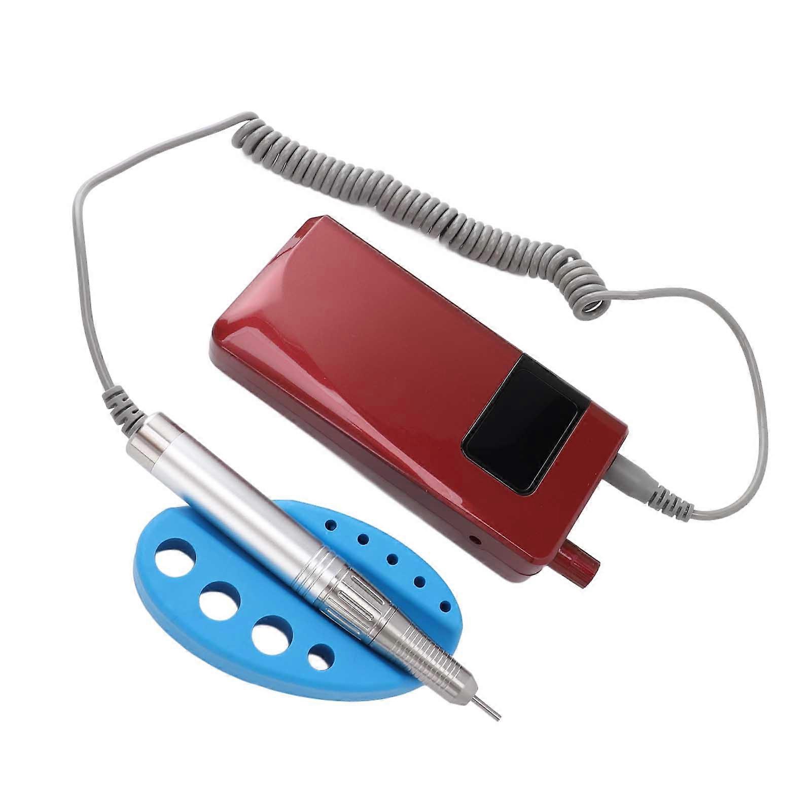 35000RPM Cordless Nail Drill Electric File Forward Reverse LCD Display Quiet Nail Grinder for Manicure Pedicure Nail with Pen Holder 100240V US Plug