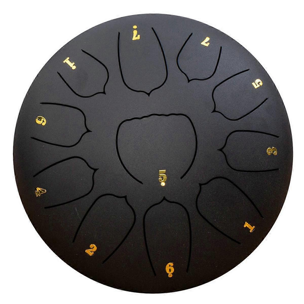 Black 10-Inch 11-Tone Outdoor Rain Drum, Garden Rain Drum, Rain Chakra Drum, Ethereal Drum, Hand Dr