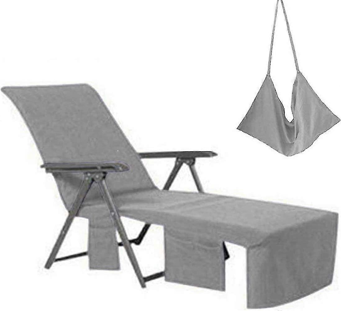 Beach Towel, Sun Lounger Beach Towel With Pockets For Sun Lounger,grey