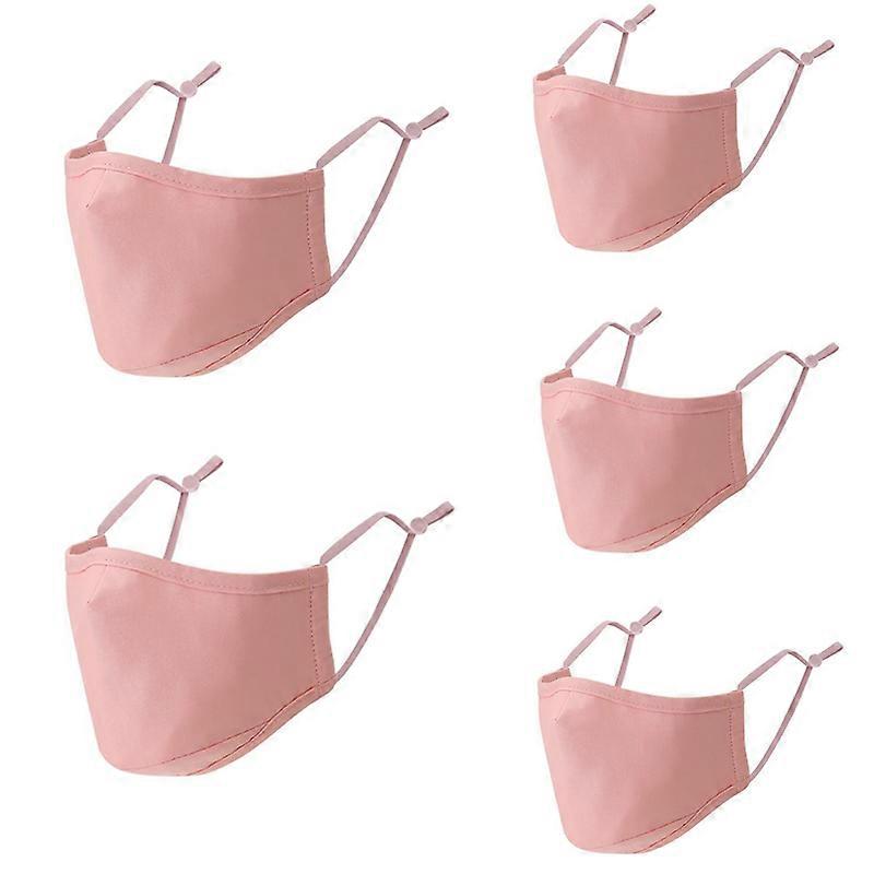 EVAGO (5 pcs) Masques quotidiens en coton pour le visage Masque facial en tissu réglable réutilisable et lavable pour les femmes et les hommes Taille de nez réglable