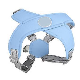 Dog Harness and Leash Soft Padded Adjustable Reflective Vest for Walking Training Blue Medium