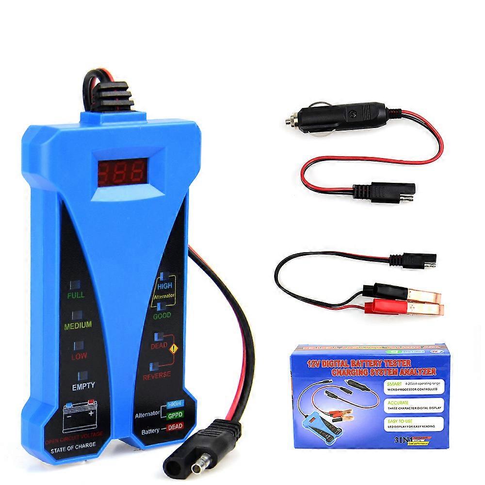 MOTOPOWER 12V Digital Car Battery Tester Voltmeter Charging System Analyzer LCD LED display