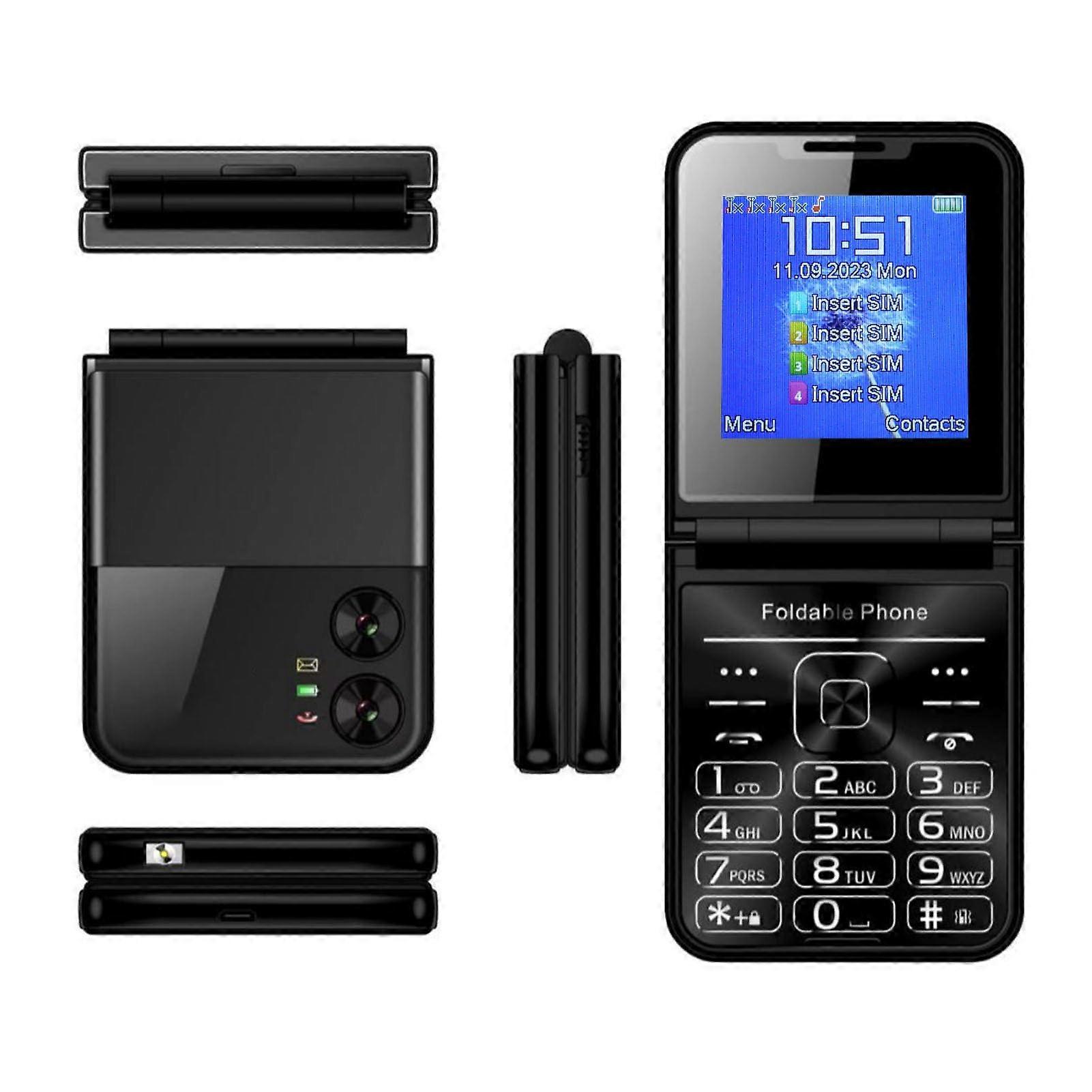 Foldable Mobile Phone with Four SIM 2.6'' Screen Automatic Launch Magic Voice Expense -GSL