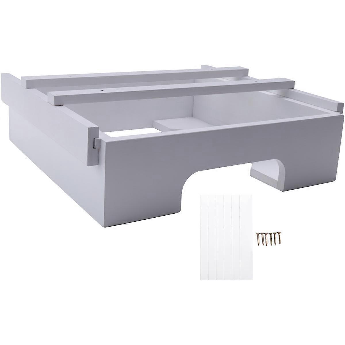 10-Inch Paper Plate Dispenser, Under Cabinet Bamboo Plates Holder, Kitchen Counter Vertical Plate White