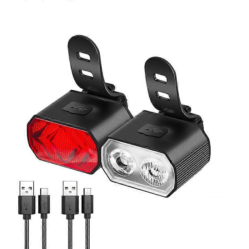 Bicycle Headlight T6 Lamp Beads + 16LED Tail Light Set