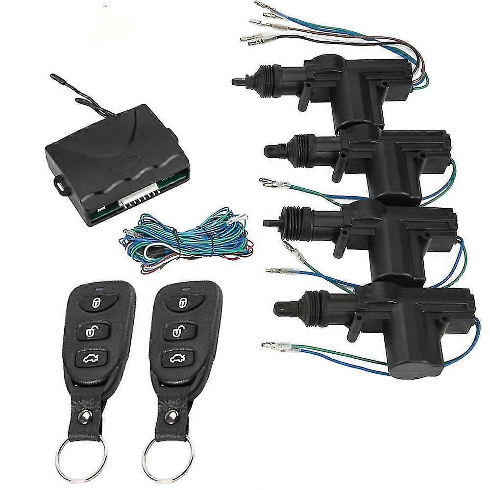 YH Car Lock Door Remote Control Keyless Entry System Locking Kit With 4 Door Lock Actuator Universal 12v
