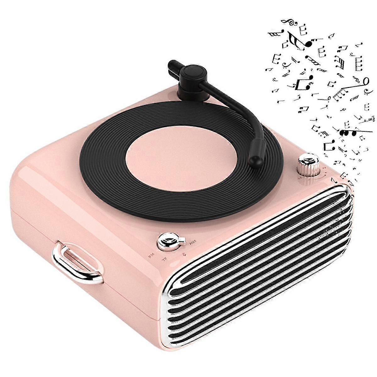Portable Bluetooth Speaker Radio, Mini Wireless Bluetooth Speaker Multifunctional Surround Sound Bluetooth-compatible5.0 Vinyl Record Player Speaker F