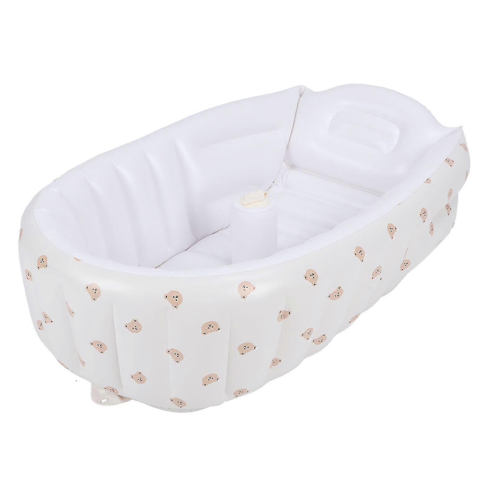 Portable Inflatable Baby Bathtub with Built-in Air Pump - Folding Toddler Bath Tub, Type C