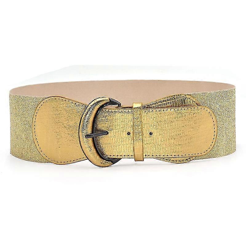 Wide Women's Belt Elastic Drawstring Leather Elastic Belt Ladies Dress Trim