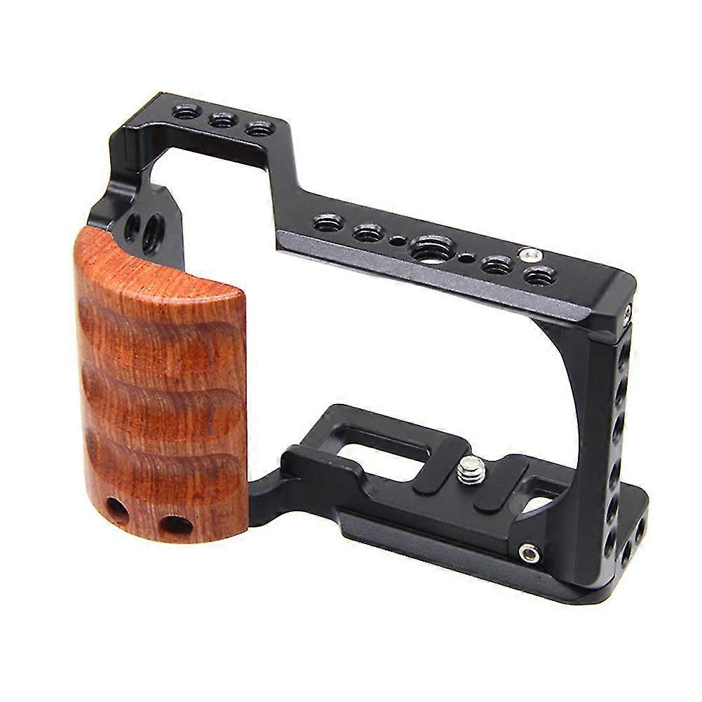 Aluminum Alloy Camera Cage Stabilizer With Wooden Handle Grip For Zv-e10 Protector Cover With Cold