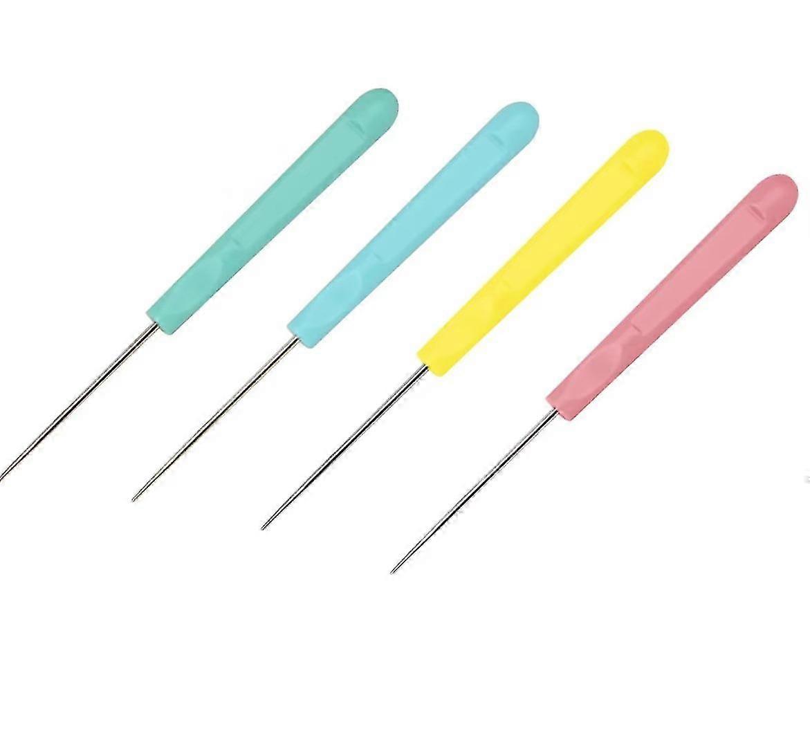 Hand Craft Tool Set Plastics Handle Scratch Awl Sewing Awl Tool For Sewing, Handicrafts(4pcs, Random Color)-shdsa