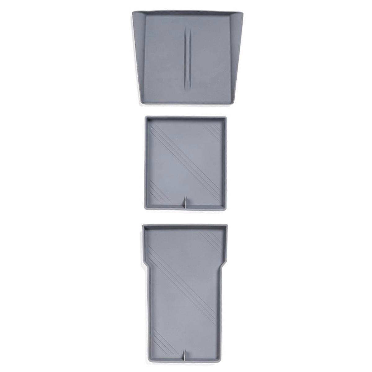 For 2024 Center Console Organizer+Armrest Storage Bottom+Wireless Charging Mat ,Silicone Grey