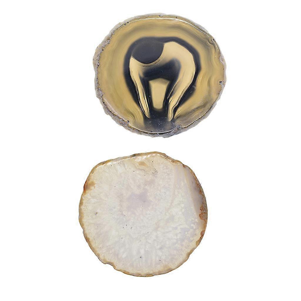 2pcs Irregular Agate Slice Crystal Table Coaster Cup Mat Coffee Tea Placemat